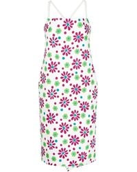 Saint Laurent - Floral-Print Knee-Length Dress - Lyst