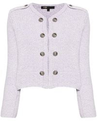 Maje - Speckle-knit Sequinned Cardigan - Lyst