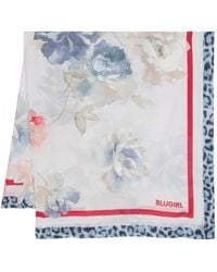 Blugirl Blumarine - Faded-Effect Floral-Print Scarf - Lyst