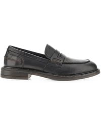 Calce - Grained-Leather Penny Loafers - Lyst