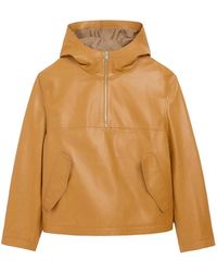 Ami Paris - Cow Leather Hooded Jacket - Lyst