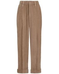 Brunello Cucinelli - Fluid Corduroy Baggy Sartorial Trousers - Lyst