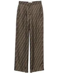 Fendi - Pantalon Palazzo À Logo Imprimé Ff - Lyst