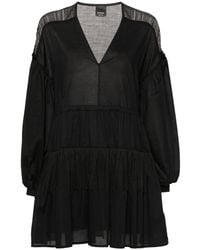 Pinko - Fringed Flared Mini Dress - Lyst