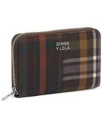 Bimba Y Lola - Medium Coated Chocolate Tartan Wallet - Lyst