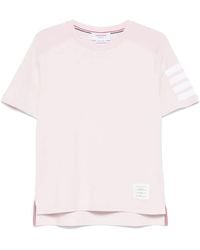Thom Browne - T-Shirt Mit 4-Streifen-Logo - Lyst