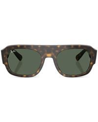 Ray-Ban - Tortoiseshell-Effect Rectangle-Frame Sunglasses - Lyst