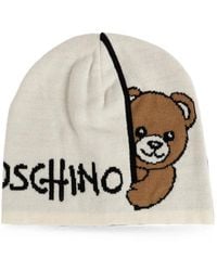 Moschino - Teddy Bear Logo-Intarsia Beanie Hat - Lyst