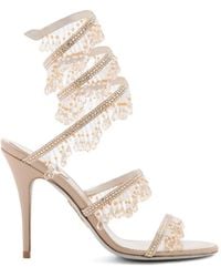 Rene Caovilla - Beaded-Embellishment Strappy Sandals - Lyst