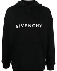 Givenchy - Logo-Print Drawstring Hoodie - Lyst