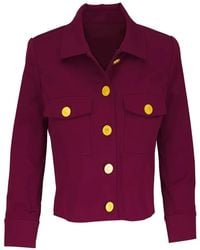 L'Agence - Kumi Button-Fastening Cropped Jacket - Lyst