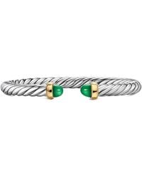 David Yurman - Sterling/14K Cable Flex Onyx Bracelet - Lyst