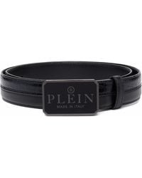 Philipp Plein - Cintura in pelle con placca logo - Lyst