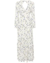 Liu Jo - Long Viscose Dress With Floral Print - Lyst
