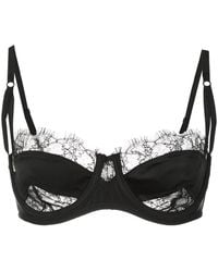 Kiki de Montparnasse - Lace Inset Silk Balconette Bra - Lyst