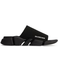 Balenciaga - Speed 2.0 Ribgebreide Slippers - Lyst
