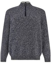 Paul & Shark - Half-Zip Marl-Knit Sweater - Lyst
