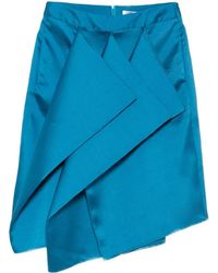 Lutz Huelle - Fleuron Draped Midi Skirt - Lyst