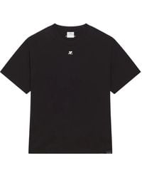 Courreges - T-Shirt mit Logo-Stickerei - Lyst