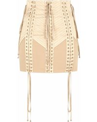 Dolce & Gabbana - Lace-up Jersey Miniskirt - Lyst