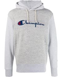 Champion Hoodie Met Logo - Grijs