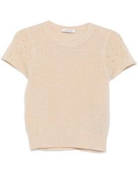 Dorothee Schumacher - Perforated-Detail Short-Sleeve Top - Lyst