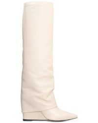 The Seller - Pointed-Toe Wedge Leather Boots - Lyst