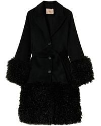 Twinset - Faux Fur Trim Belted Coat - Lyst