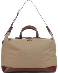 The Bridge - Leather-Trim Canvas Luggage Bag - Lyst