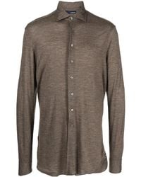 Lardini - Button-Front Long-Sleeved Polo Shirt - Lyst