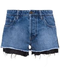Miu Miu - Jeans-Shorts im Layering-Look - Lyst