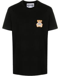 Moschino - T-Shirt mit Teddy-Stickerei - Lyst