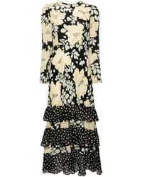 RIXO London - Johanne Floral-Print Silk-Crepe Maxi Dress - Lyst