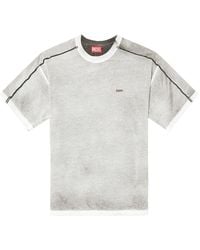 DIESEL - Relaxed Cotton T-Shirt With Colour Spray - Lyst