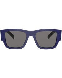 Prada - Eckige Sonnenbrille mit Logo - Lyst