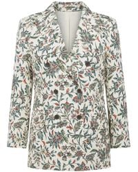 Ibrigu - Floral-Print Double-Breasted Blazer - Lyst