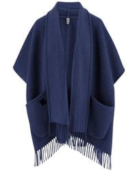 Ferragamo - Fringed Cashmere Cape - Lyst