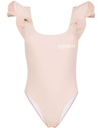 Natasha Zinko Bañador estampado con volantes - Neutro