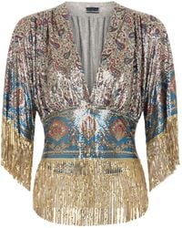 Rabanne - スパンコールトリム トップ - Lyst