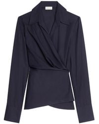 Dries Van Noten - Fitted Cotton Wrap Shirt - Lyst