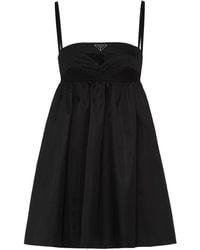 Prada - Drawstring-Hem Mini Dress - Lyst