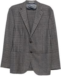 Corneliani - Check-Pattern Single-Breasted Blazer - Lyst