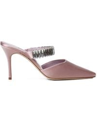 Manolo Blahnik - Crystal-Embellished Pointed-Toe Sandals - Lyst