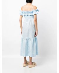 flare midi dress with sleeves Long Sleeve Fit and Flare Midi Dress – Pastel by Vivienne