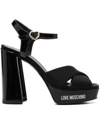 Love Moschino - 130mm Block-heel Sandals - Lyst
