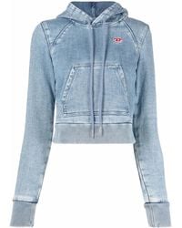 DIESEL - D-Angy Logo-Appliqué Denim Hoodie - Lyst