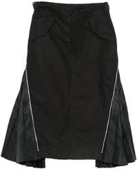 Sacai - Zip-Detail Pleated Mid Skirt - Lyst