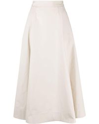 Lorena Antoniazzi - Pleated Cotton Midi Skirt - Lyst