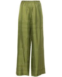 Totême - Monogram Silk Straight-leg Trousers - Lyst