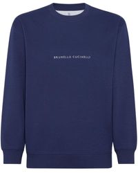 Brunello Cucinelli - Sweatshirt mit Logo-Stickerei - Lyst